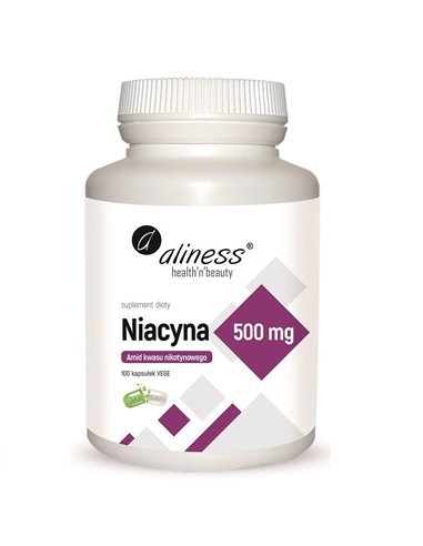 Vitamina B3, niacină, nicotinamidă 500 mg, 100 capsule