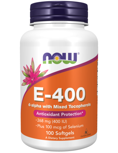 Vitamina E 400IU naturală, 100 capsule (ALIMENTE ACUM)